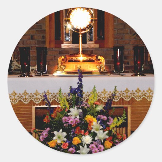 Heilige Eucharistische Heilige Communie Ronde Sticker (Voorkant)