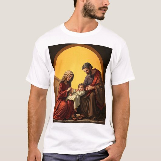 Heilige Familie Baby Jezus Maria en Jozef Mannen T T-shirt (Voorkant)