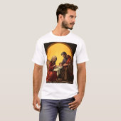Heilige Familie Baby Jezus Maria en Jozef Mannen T T-shirt (Voorkant volledig)