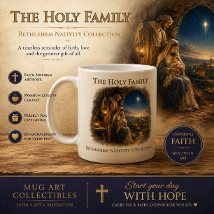 Heilige Familie bij de Bethlehem Grotto Christelij Koffiemok