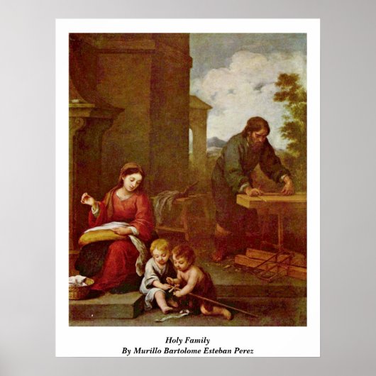 Heilige Familie door Murillo Bartolome Esteban Per Poster (Voorkant)