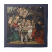 Heilige Familie en Cherubs Tegeltje (Voorkant)