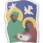 Heilige Familie Geboorte Kerst stickers (Voorkant)