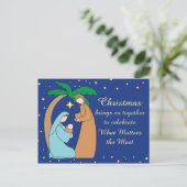 Heilige Familie Geboorte Kerstmis Christelijk Reli Feestdagenkaart (Staand voorkant)