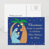 Heilige Familie Geboorte Kerstmis Christelijk Reli Feestdagenkaart (Voorkant / Achterkant)