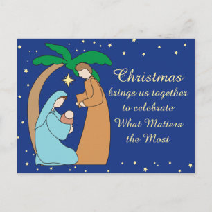 Heilige Familie Geboorte Kerstmis Christelijk Reli Feestdagenkaart