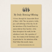 Heilige Familie Goedemorgen bidsprinkhaan Visitekaartje (Achterkant)