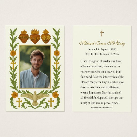 Heilige Familie Harten Begrafenis Foto Visitekaartje (Voorkant /achterkant)