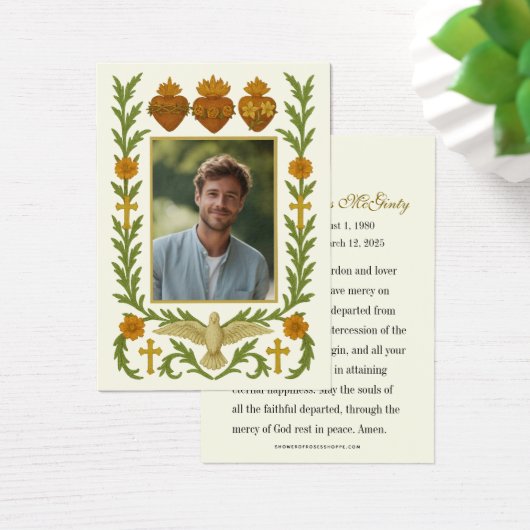 Heilige Familie Harten Begrafenis Foto Visitekaartje (Bureau)