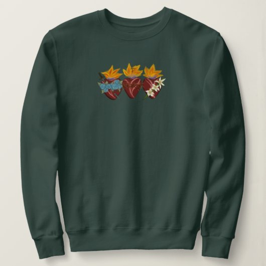 Heilige Familie Harten Sweatshirt - Groen (Design voorkant)