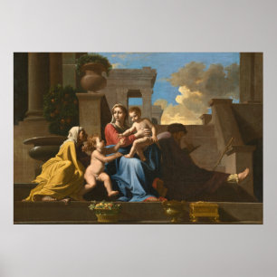 Heilige Familie in de Stappen, Nicolas Poussin Fin Poster