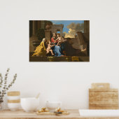Heilige Familie in de Stappen, Nicolas Poussin Fin Poster (Keuken)