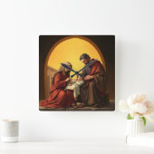 Heilige Familie, Jezus, Maria en Joseph Wall Clock Vierkante Klok (Huis)