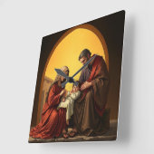 Heilige Familie, Jezus, Maria en Joseph Wall Clock Vierkante Klok (Hoek)