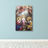 HEILIGE FAMILIE JEZUS MARIA JOZEF CANVAS AFDRUK (Insitu (Houten vloer))