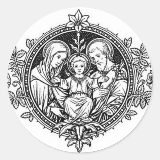 Heilige Familie Jezus Maria St. Joseph Ronde Sticker (Voorkant)
