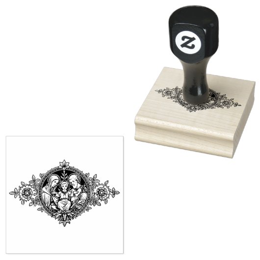 Heilige Familie Jezus Maria St. Joseph Rubberstempel (Gestempeld)
