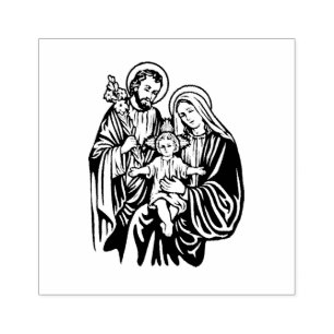 Heilige Familie Jezus Mary Joseph Katholieke Relig Rubberstempel