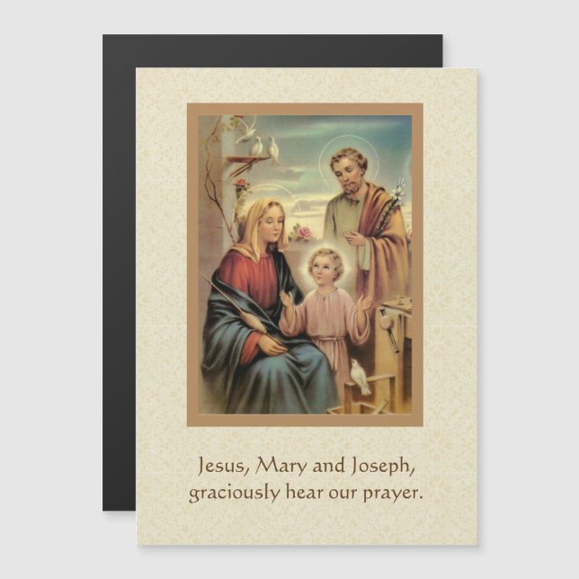 Heilige Familie Jezus Mary Joseph Prayer Magnetic  (Voorkant / Achterkant)