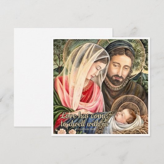 Heilige Familie Katholieke Kerst Kaart (Voorkant / Achterkant)