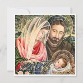 Heilige Familie Katholieke Kerst Ornament Feestdagenkaart