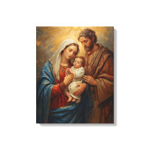 Heilige Familie Kerst Canvas Kunst voor een Vredig