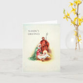 Heilige Familie Kerst Kaart (Gele Bloem)