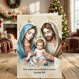 Heilige Familie Kerstmis Bijbeltekst Kerstmis Vouw Feestdagen Kaart