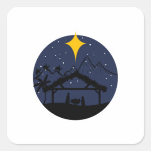 Heilige Familie Kerstmis Vierkante Sticker