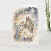 Heilige Familie Kerstmis Watercolor Kerst