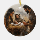 Heilige Familie Kerstmisornament Keramisch Ornament (Voorkant)