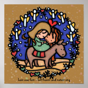 Heilige Familie Mary Joseph Jesus Bethlehem Night Poster