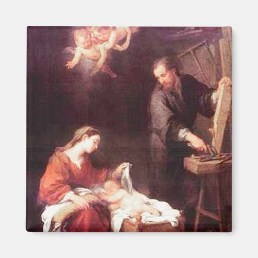 Heilige Familie met Angels  Magnet (Voorkant)