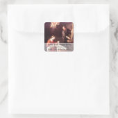 Heilige Familie met Engelen Kerstadres Label (Tas)