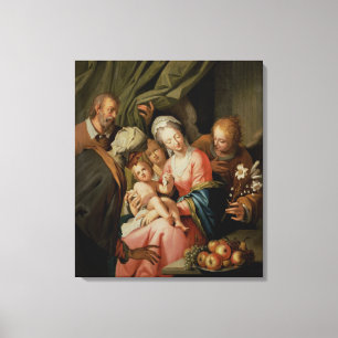 Heilige Familie met St. Anne Canvas Afdruk