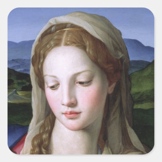 Heilige Familie met St. Anne en de baby St. John Vierkante Sticker (Voorkant)