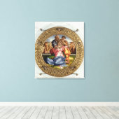 Heilige Familie met St. John (Doni Tondo), 1504-05 Canvas Afdruk (Insitu (Houten vloer))