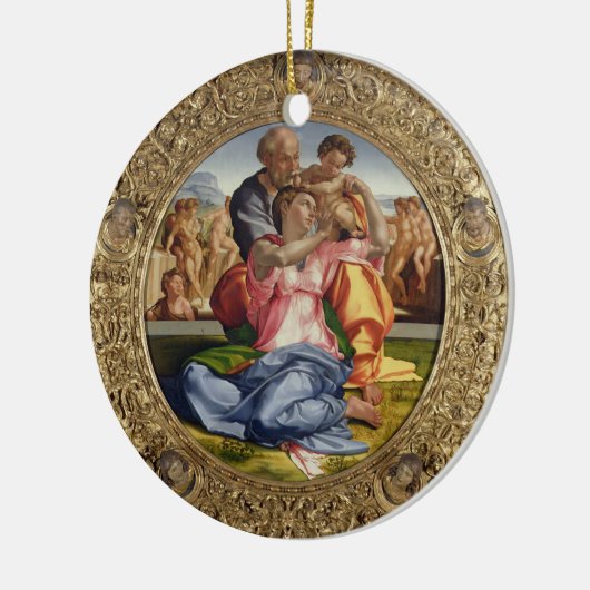 Heilige Familie met St. John (Doni Tondo), 1504-05 Keramisch Ornament (Links)