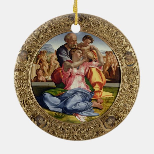Heilige Familie met St. John (Doni Tondo), 1504-05 Keramisch Ornament (Achterkant)
