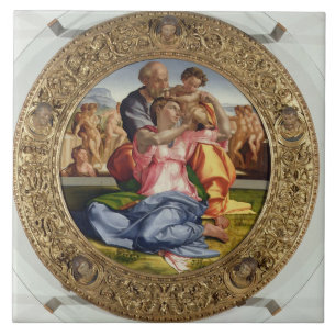 Heilige Familie met St. John (Doni Tondo), 1504-05 Tegeltje