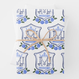 Heilige Familie Monogram Wrapping Papier Inpakpapier Vel