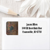 Heilige Familie op het Werk Retour Adreslabel Etiket (Insitu)