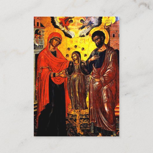 Heilige Familie Orthodoxe Christelijke Bruiloft Ge Plaatskaartje (Achterkant)