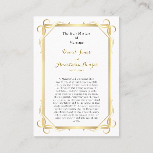 Heilige Familie Orthodoxe Christelijke Bruiloft Ge Plaatskaartje (Voorkant)