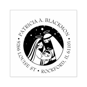 Heilige Familie Religieuze Kerstmis Christelijk Rubberstempel