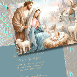 Heilige Familie Schilderij Kerststal Feestdagen Kaart
