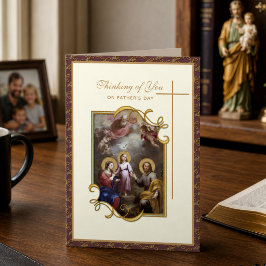 Heilige Familie Vaderdag Katholiek Religieus Kaart