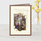 Heilige Familie Vaders Dag Katholieke Religie Kaart (Gele Bloem)