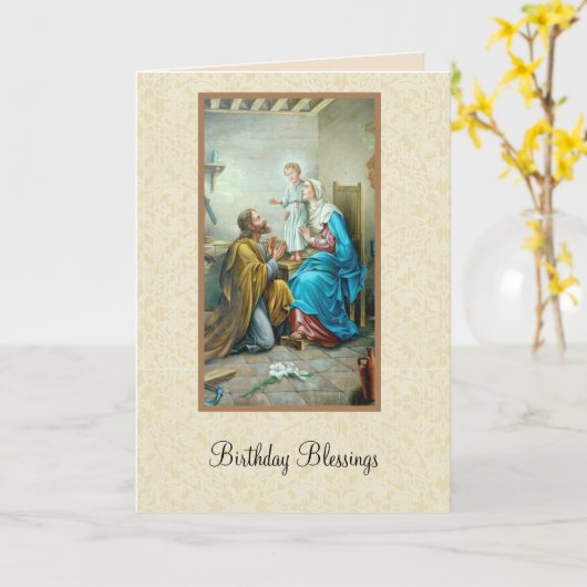 Heilige Familie Verjaardag Speciale Gelegenheid Ka Kaart (Gele Bloem)