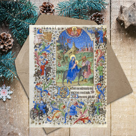 Heilige Familie Vlucht naar Egypte Kerst Middeleeu Briefkaart